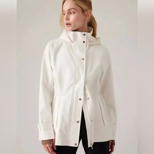 Athleta Sutro Cream Hooded Trench Coat